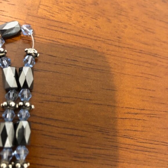 Blue Black Bead Chain Magnetic Necklace Bracelet Wrap Pre-Owned. - Picture 12 of 14